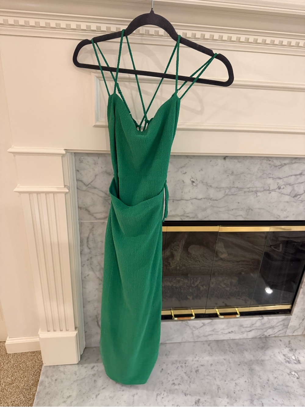 Astr Emerald Backless Strappy Gown